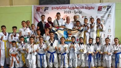 صورة محافظ كفر الشيخ يهنئ أبطال تايكوندو مطوبس.. تفاصيل