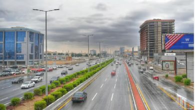 صورة أمطار رعدية ورياح نشطة على عدة مناطق