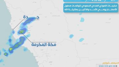 صورة «الأرصاد» يمدد «الإنذار الأحمر» على منطقة مكة.. أمطار غزيرة على العاصمة المقدسة وجدة و4 محافظات  أخبار السعودية