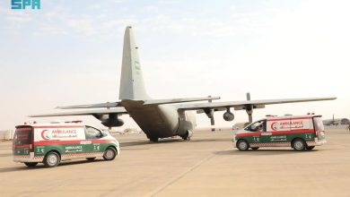 صورة مغادرة الطائرة الثالثة عشرة لإغاثة الشعب الفلسطيني في قطاع غزة