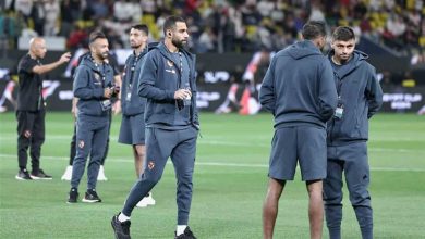 صورة بداية إحماءات فريق الأهلي والزمالك قبل بداية مباراة نهائي كأس مصر