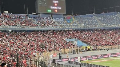 صورة هتاف جمهور مصر لفلسطين في بداية مباراة منتخب مصر وبوركينا فاسو (فيديو)