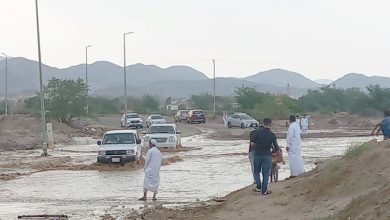 صورة السيول تعطّل طريق «أبي شعيب» بالجموم  أخبار السعودية