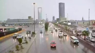 صورة استمرار هطول الأمطار الرعدية ونشاط للرياح