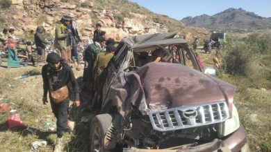 صورة وفاة قائد اللواء الرابع إحتياط بمريس في الضالع إثر حادث مروري.