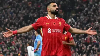 صورة أول رد فعل لمحمد صلاح بعد تسجيله هدفين اليوم والجمهور يعلق