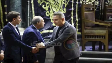 صورة بالصور.. أحمد سعيد عبدالغني في عزاء مصطفى فهمي