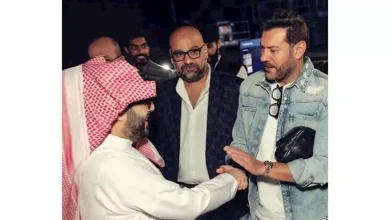 صورة عمرو يوسف مع تركي آل الشيخ وأحمد حلمي من كواليس افتتاح استديوهات “الحصن” بالرياض