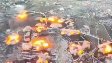 صورة الاحتلال يفجر حياً كاملاً جنوب لبنان بثوانٍ معدودة