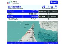 صورة هزة أرضية خفيفة في فلج المعلا دون تأثير