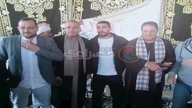 صورة شاهد بالصور.. ربيعة يستقبل المهنئين في حفل زفافه بكفر الشيخ