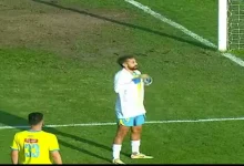 صورة “بالبالطو”.. احتفال مميز من لاعب الإسماعيلي بعد هدفه في مرمى طلائع الجيش