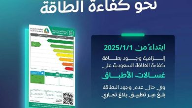 صورة بدءاً من يناير 2025.. إلزامية بطاقة «كفاءة الطاقة لغسالات الأطباق»  أخبار السعودية