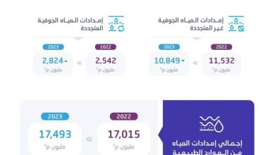 صورة «الإحصاء»: انخفاض استهلاك المياه الجوفية غير المتجددة بمقدار 7% في عام 2023  أخبار السعودية