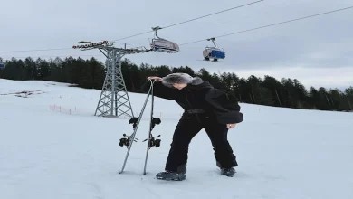 صورة بسمة بوسيل تنشر صورا من رحلة التزحلق على الجليد والجمهور يعلق