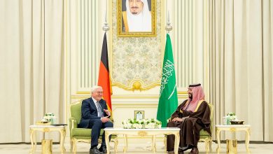صورة ولي العهد يستقبل الرئيس الألماني