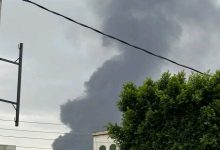 صورة عاجل: عدوان اسرائيلي يستهدف مطار صنعاء ومصنع اسمنت عمران