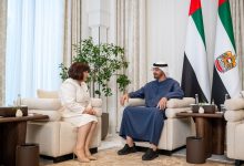 صورة رئيس الدولة يبحث مع رئيسة الجمعية الوطنية في أذربيجان تعزيز التعاون