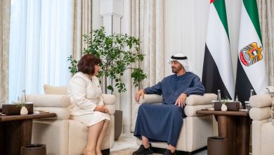 صورة رئيس الدولة يبحث مع رئيسة الجمعية الوطنية في أذربيجان تعزيز التعاون