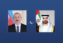 صورة محمد بن زايد ورئيس أذربيجان يبحثان هاتفيا علاقات التعاون