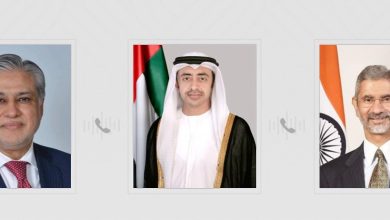 صورة عبدالله بن زايد يجري اتصالين بوزيري خارجية الهند وباكستان
