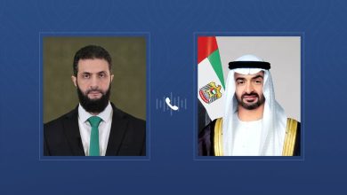 صورة رئيس الدولة يتلقى اتصالا هاتفياً من الرئيس السوري