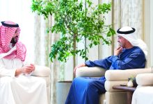 صورة رئيس الدولة وخالد بن سلمان يبحثان تعزيز التعاون