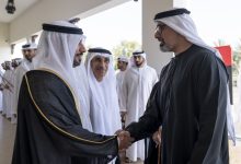 صورة خالد بن محمد بن زايد يحضر حفل استقبال بمناسبة زفاف عبدالله بن راشد بو حسن الشامسي