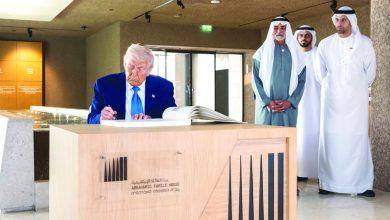صورة الرئيس الأميركي يزور بيت العائلة الإبراهيمية في أبوظبي