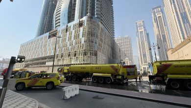 صورة دفاع مدني دبي يسيطر على حريق بمبنى قيد الإنشاء بمنطقة الحبتور سيتي