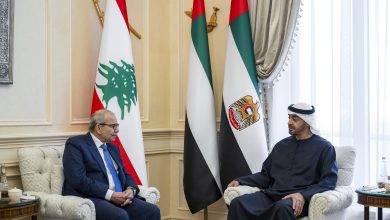 صورة رئيس الدولة يؤكد موقف الإمارات الثابت تجاه وحدة لبنان وسيادته وسلامة أراضيه