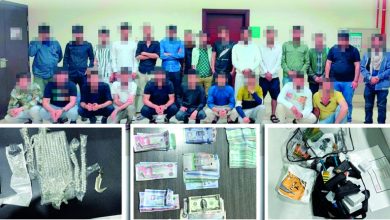 صورة ضبط تشكيل عصابي يضم 41 متسولاً يقطنون في فندق