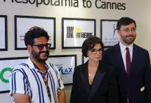 صورة وزيرة الثقافة الفرنسية تزور الجناح العراقي في مهرجان كان السينمائي