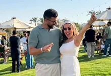 صورة أول ظهور لـ منة عدلي القيعي مع يوسف حشيش بعد عقد قرانهما (صور)