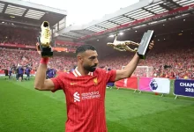 صورة أول تعليق من صلاح بعد الاحتفال بلقب الدوري الإنجليزي