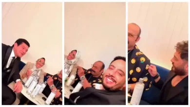 صورة بالصور.. تامر حسني وأبطال فيلم “ريستارت” يحتفلون بالعرض الخاص في السعو