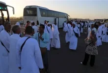صورة وصول آخر أفواج حجاج الجمعيات الأهلية إلى الأراضي المقدسة.. اليوم