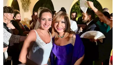 صورة لميس الحديدي تهنئ أمينة خليل بعقد قرانها: “طاقة فرح وحب ملت حفل الزفاف