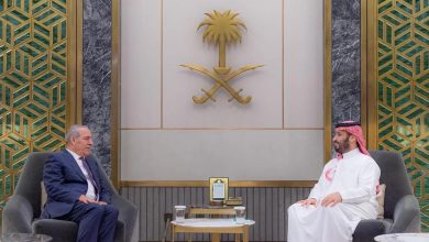 صورة الشيخ يلتقي ولي العهد السعودي ويبحث معه تطورات الأوضاع في فلسطين