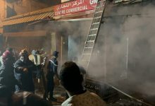 صورة حريق مهول يلتهم قيسارية عريقة في بني ملال وخسائر مادية جسيمة دون إصابات