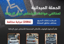 صورة المرور: ضبط 2084 مركبة مخالفة متوقفة في أماكن «ذوي الإعاقة»
