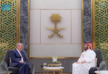 صورة ولي العهد يستقبل نائب رئيس دولة فلسطين ويبحثان تطورات الأوضاع