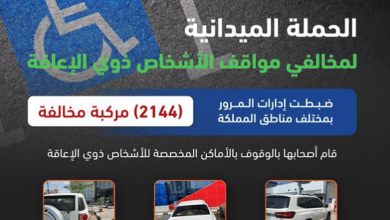 صورة المرور: ضبط 2144 مركبة مخالفة متوقفة في أماكن «ذوي الإعاقة»