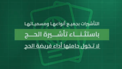 صورة تأشيرات الزيارة بجميع أنواعها باستثناء “تأشيرة الحج” لا تخوّل حاملها أداء الفريضة