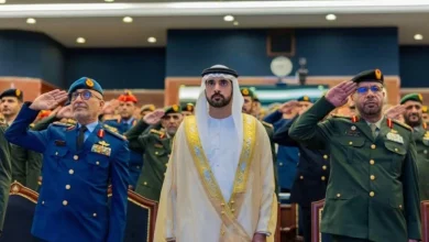 صورة حمدان بن محمد يشهد حفل تخريج دورة القيادة والأركان الـ 34 المشتركة
