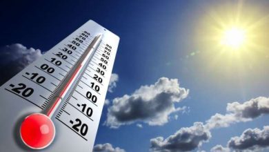 صورة حار نسبيا مع تطاير غبار محلي في بعض المناطق