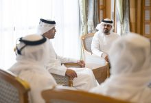 صورة ذياب بن محمد بن زايد يستقبل وزير المواصلات القطري