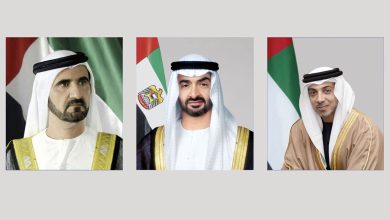 صورة رئيس الدولة ونائباه يتلقون برقيات تهنئة بعيد الأضحى من قادة الدول العربية والإسلامية