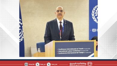صورة وزير الشؤون القانونية وزير العمل بالوكالة يلقي كلمة مملكة البحرين ضمن أعمال الدورة (113) لمؤتمر العمل الدولي في جنيف