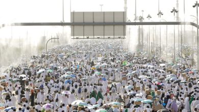 صورة الحجّاج يؤدون الركن الأعظم للحجّ على جبل عرفات